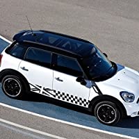 MODIFYCAR Bandas Laterales para Cooper-Cuadros Color Negro Union Jack Countryman One S